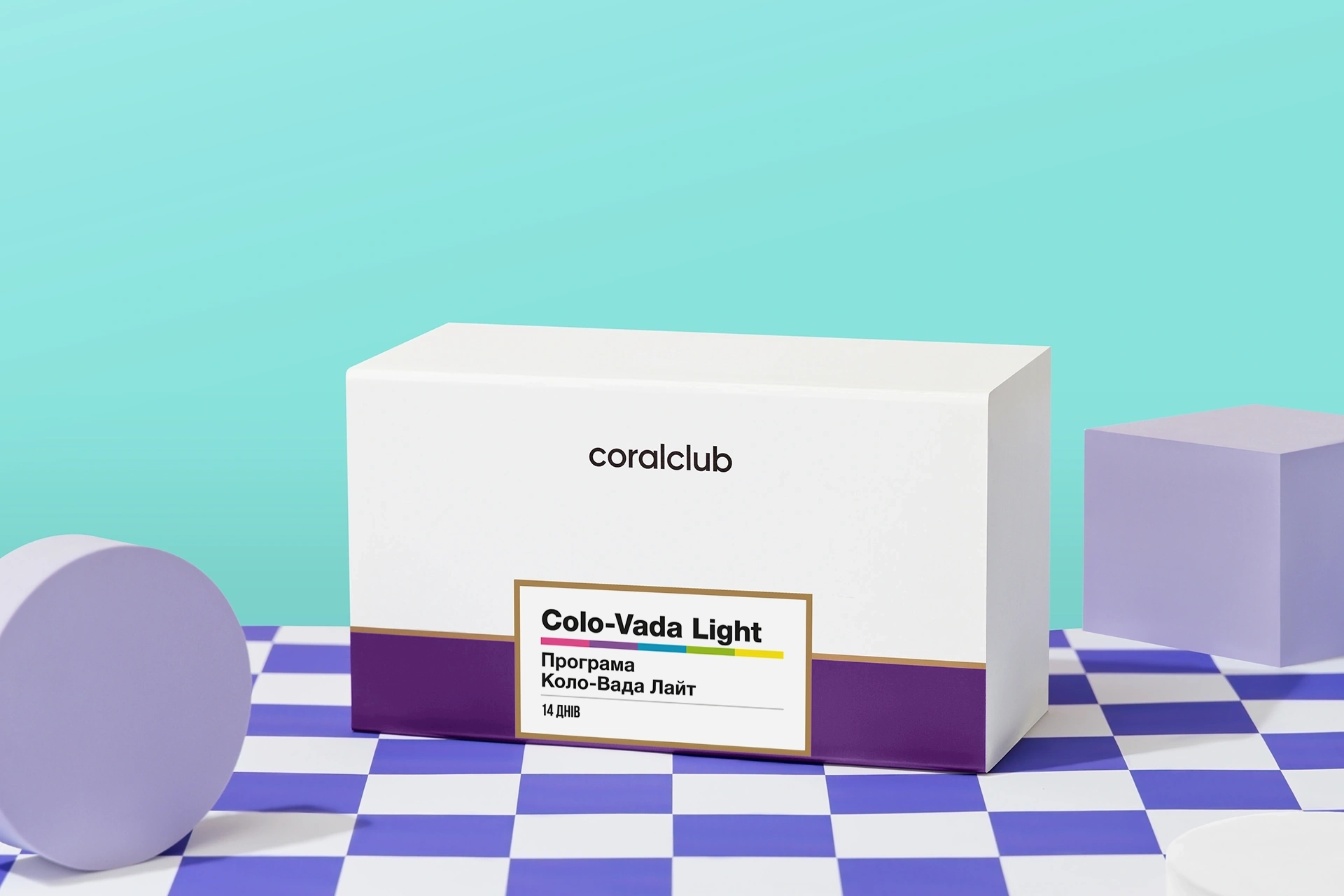 Компоненты набора Colo-Vada Light на фоне свежих ингредиентов и зелени