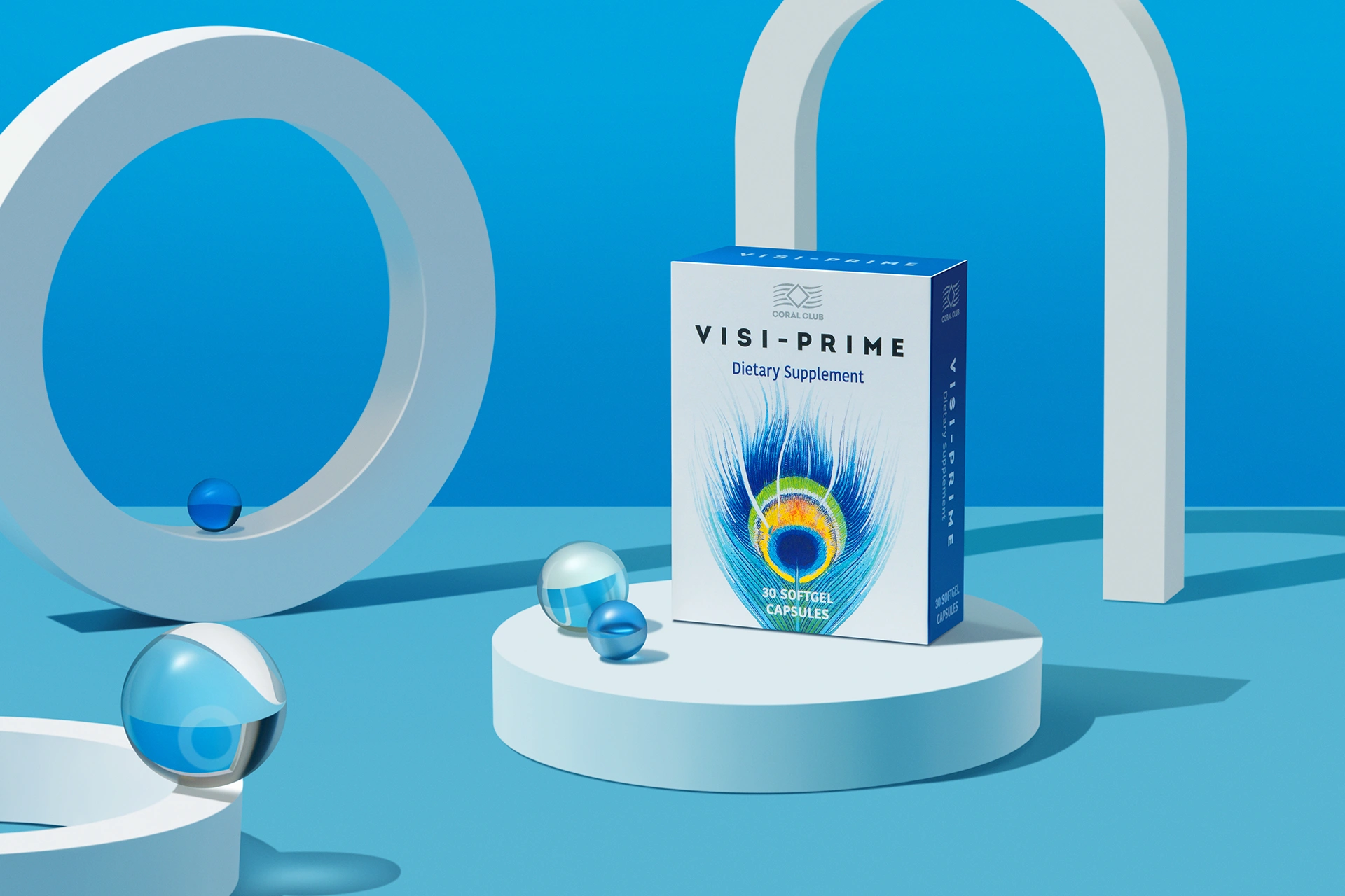 Капсулы Visi-Prime в лайфстайл-окружении рядом с книгой и очками