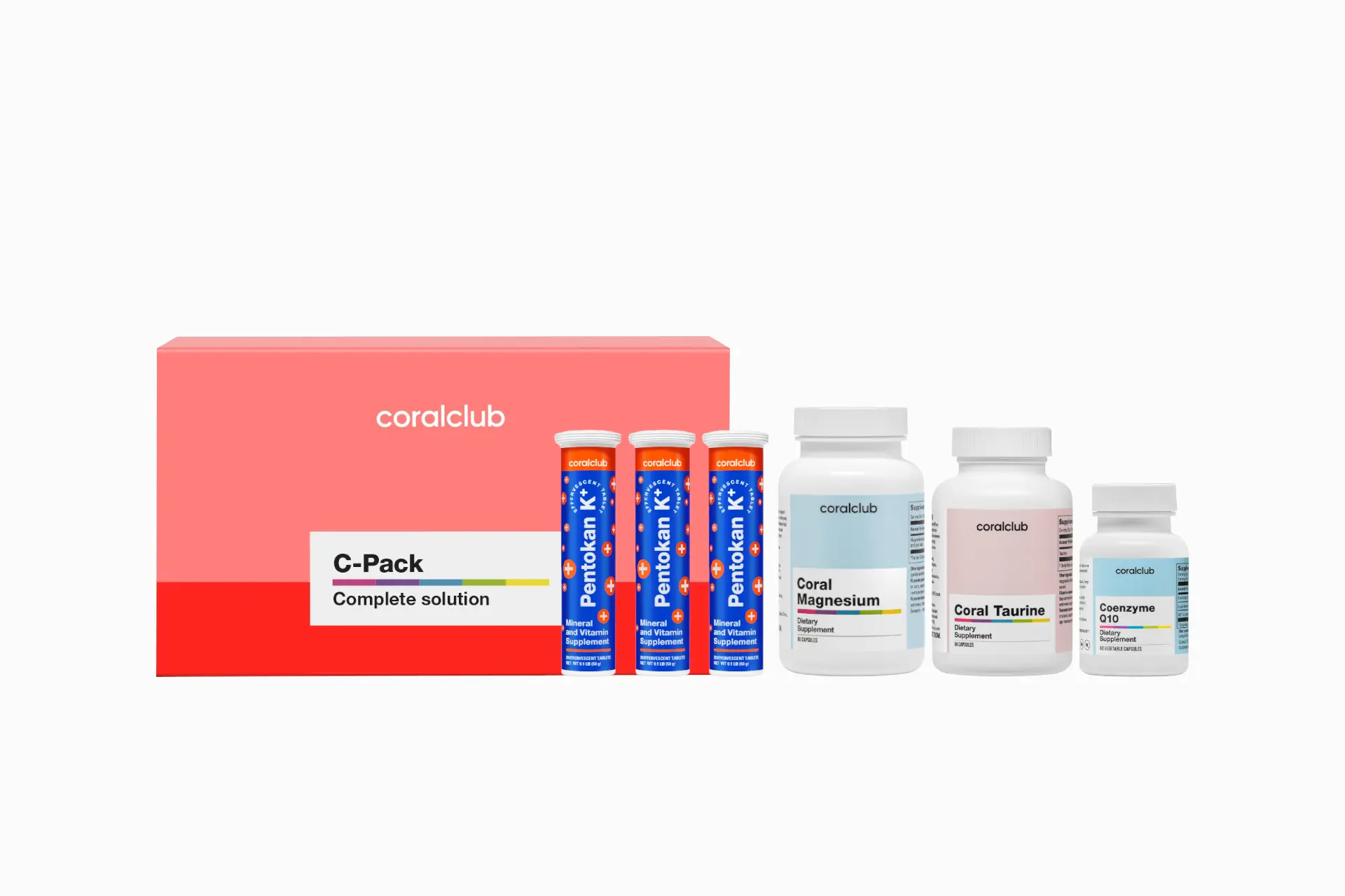 Все компоненты набора Cardiopack, выстроенные в ряд на эстетичном фоне