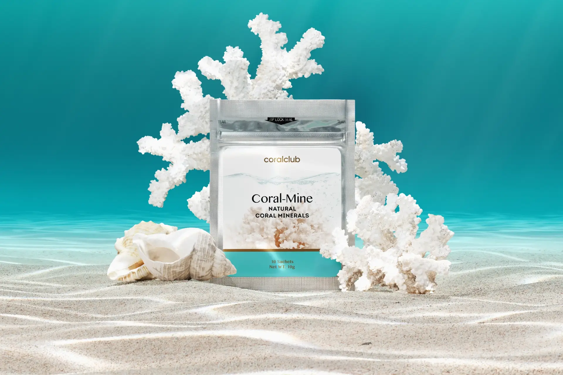 Саше Coral-Mine в эстетичной лайфстайл-раскладке с морскими мотивами
